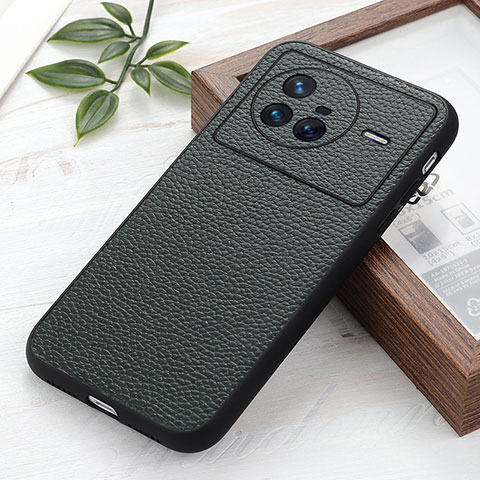 Funda Lujo Cuero Carcasa B02H para Vivo X80 5G Verde