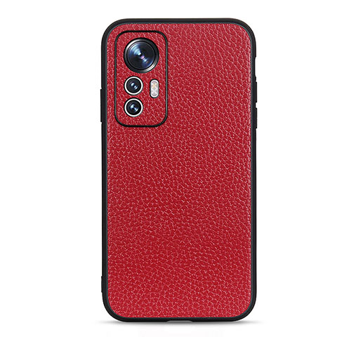 Funda Lujo Cuero Carcasa B02H para Xiaomi Mi 12 Pro 5G Rojo