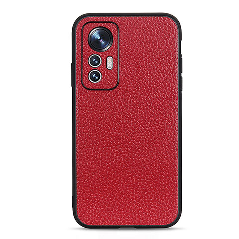 Funda Lujo Cuero Carcasa B02H para Xiaomi Mi 12S 5G Rojo