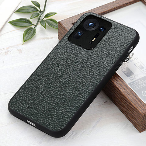 Funda Lujo Cuero Carcasa B02H para Xiaomi Mi Mix 4 5G Verde