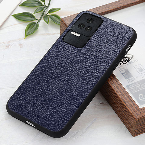 Funda Lujo Cuero Carcasa B02H para Xiaomi Poco F4 5G Azul