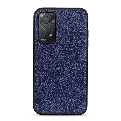 Funda Lujo Cuero Carcasa B02H para Xiaomi Redmi Note 11 Pro 4G Azul