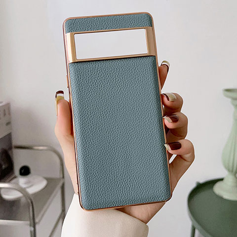 Funda Lujo Cuero Carcasa B03H para Google Pixel 6a 5G Azul Claro