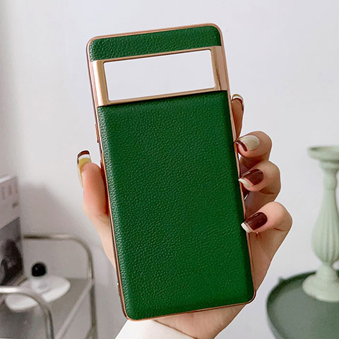 Funda Lujo Cuero Carcasa B03H para Google Pixel 6a 5G Verde