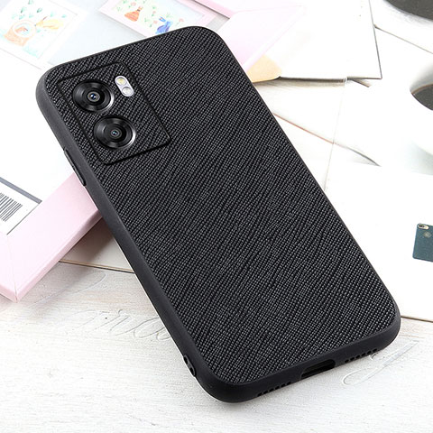 Funda Lujo Cuero Carcasa B03H para Realme Narzo 50 5G Negro