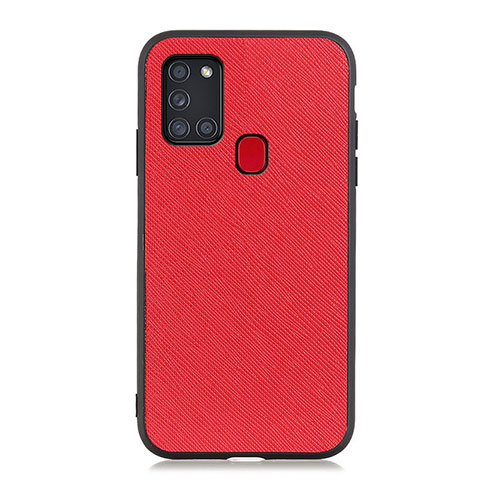 Funda Lujo Cuero Carcasa B03H para Samsung Galaxy A21s Rojo