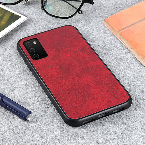 Funda Lujo Cuero Carcasa B03H para Samsung Galaxy F02S SM-E025F Rojo