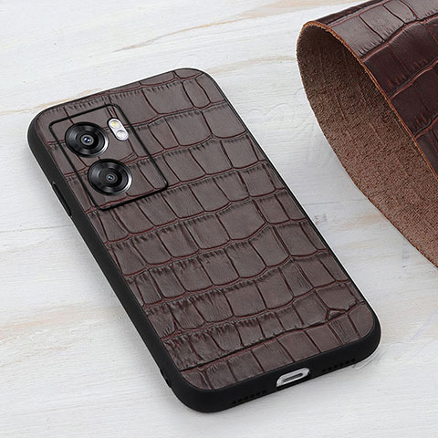 Funda Lujo Cuero Carcasa B04H para Realme Narzo 50 5G Marron