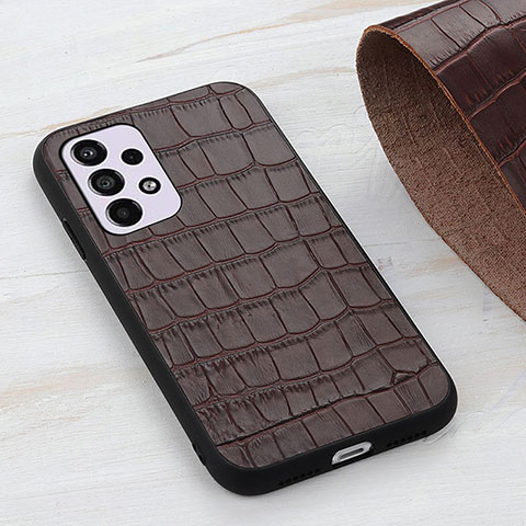 Funda Lujo Cuero Carcasa B04H para Samsung Galaxy A33 5G Marron