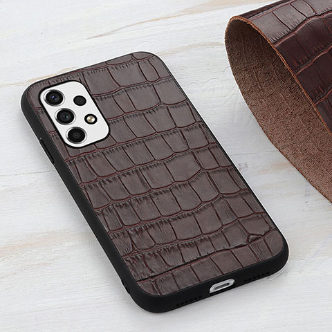 Funda Lujo Cuero Carcasa B04H para Samsung Galaxy A53 5G Marron