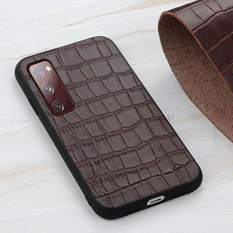 Funda Lujo Cuero Carcasa B04H para Samsung Galaxy S20 FE 4G Marron