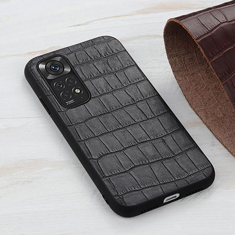 Funda Lujo Cuero Carcasa B04H para Xiaomi Redmi Note 11S 4G Negro