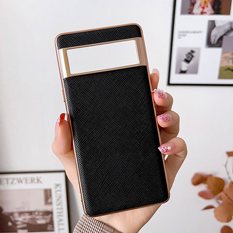 Funda Lujo Cuero Carcasa B05H para Google Pixel 6a 5G Negro