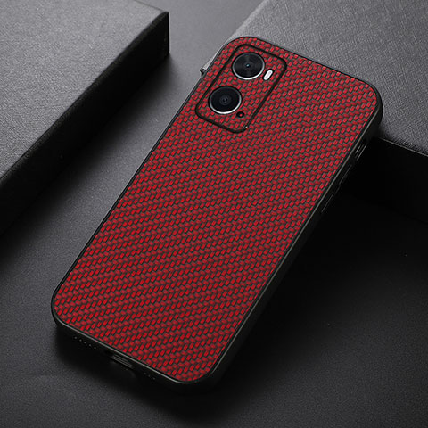 Funda Lujo Cuero Carcasa B05H para Oppo A76 Rojo