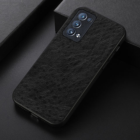 Funda Lujo Cuero Carcasa B05H para Oppo Reno6 Pro 5G Negro