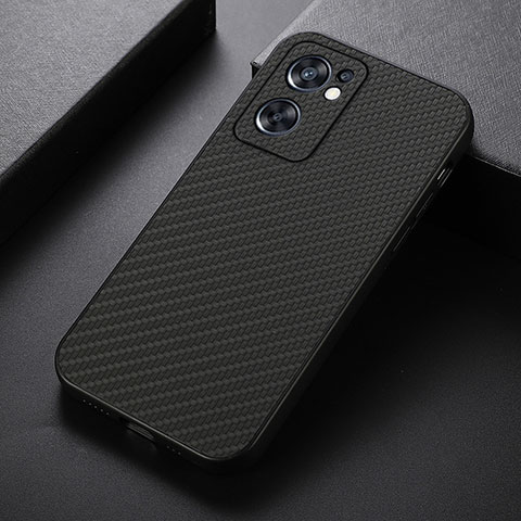 Funda Lujo Cuero Carcasa B05H para Oppo Reno7 SE 5G Negro