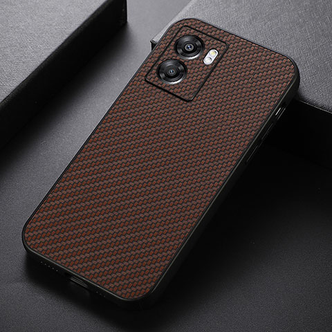 Funda Lujo Cuero Carcasa B05H para Realme Narzo 50 5G Marron