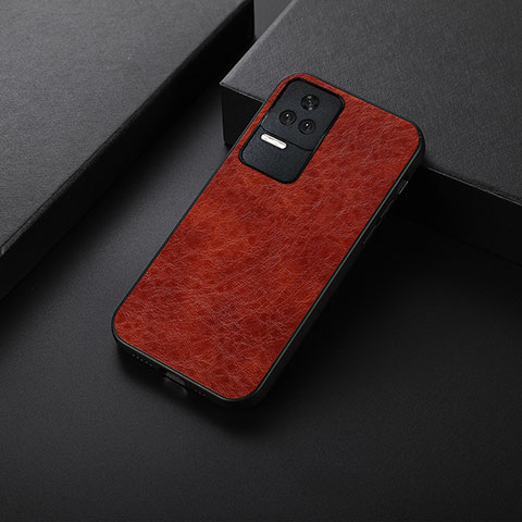 Funda Lujo Cuero Carcasa B05H para Xiaomi Redmi K40S 5G Marron