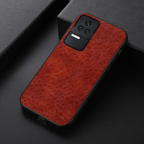 Funda Lujo Cuero Carcasa B05H para Xiaomi Redmi K50 5G Marron