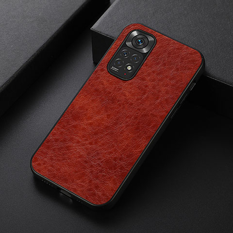 Funda Lujo Cuero Carcasa B05H para Xiaomi Redmi Note 11S 4G Marron