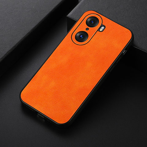 Funda Lujo Cuero Carcasa B06H para Huawei Honor 60 5G Naranja