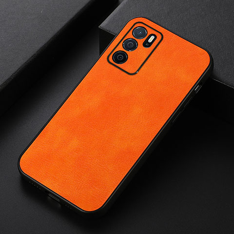 Funda Lujo Cuero Carcasa B06H para Oppo A16 Naranja