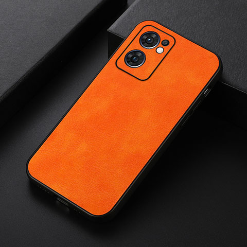 Funda Lujo Cuero Carcasa B06H para Oppo Find X5 Lite 5G Naranja