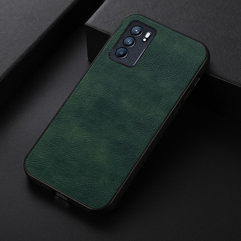 Funda Lujo Cuero Carcasa B06H para Oppo Reno6 5G Verde