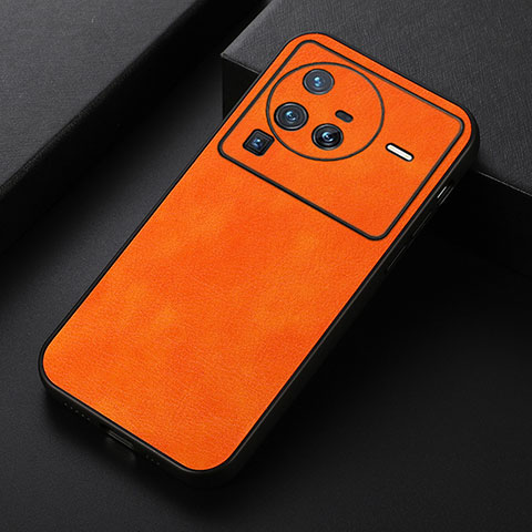 Funda Lujo Cuero Carcasa B06H para Vivo X80 Pro 5G Naranja