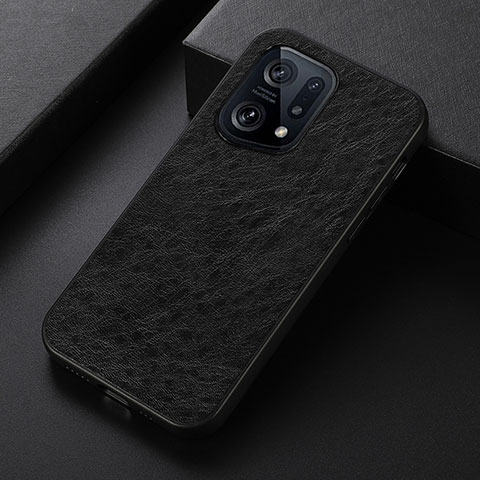 Funda Lujo Cuero Carcasa B07H para Oppo Find X5 5G Negro