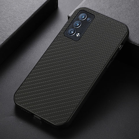 Funda Lujo Cuero Carcasa B07H para Oppo Reno6 Pro+ Plus 5G Negro