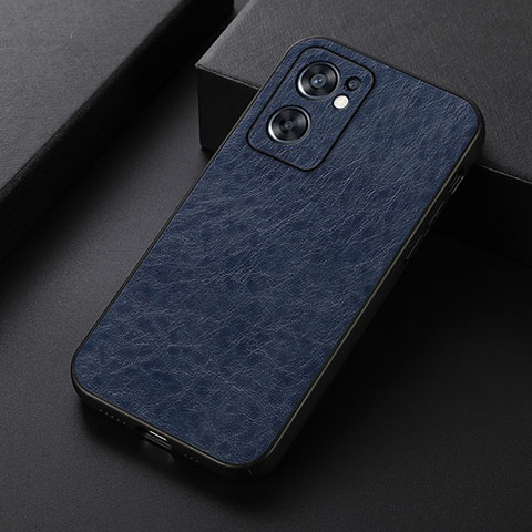 Funda Lujo Cuero Carcasa B07H para Oppo Reno7 SE 5G Azul