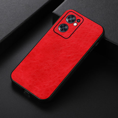 Funda Lujo Cuero Carcasa B07H para Oppo Reno7 SE 5G Rojo