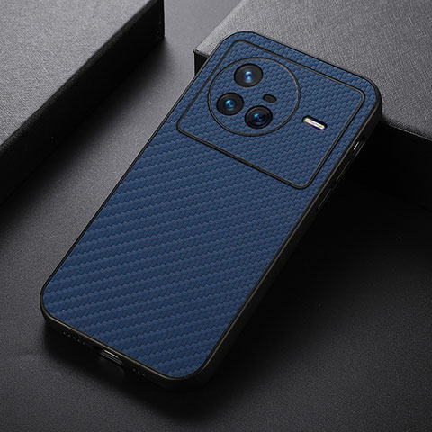 Funda Lujo Cuero Carcasa B07H para Vivo X80 5G Azul