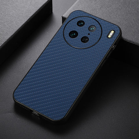 Funda Lujo Cuero Carcasa B07H para Vivo X90 Pro 5G Azul