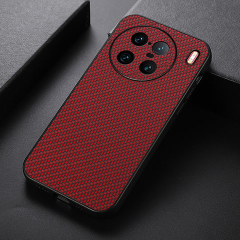 Funda Lujo Cuero Carcasa B07H para Vivo X90 Pro+ Plus 5G Rojo