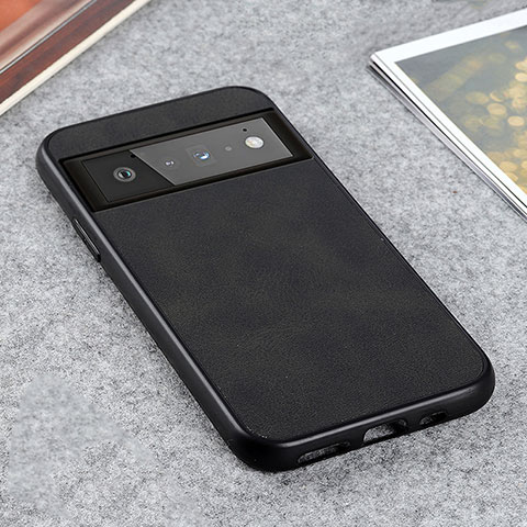 Funda Lujo Cuero Carcasa B08H para Google Pixel 6 5G Negro