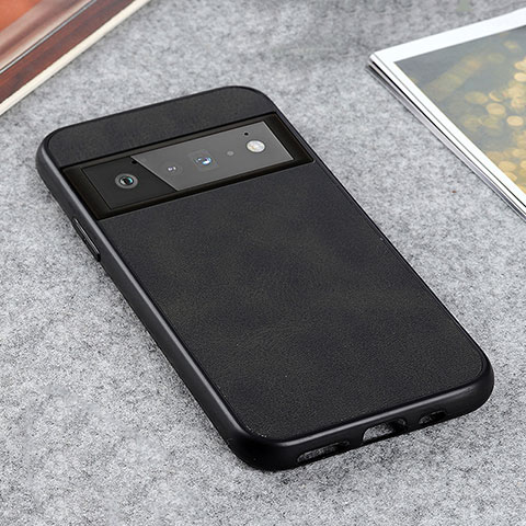 Funda Lujo Cuero Carcasa B08H para Google Pixel 6 Pro 5G Negro