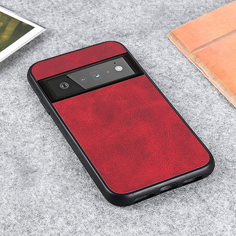 Funda Lujo Cuero Carcasa B08H para Google Pixel 6 Pro 5G Rojo