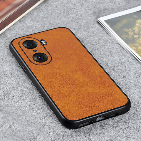 Funda Lujo Cuero Carcasa B08H para Huawei Honor 60 5G Marron