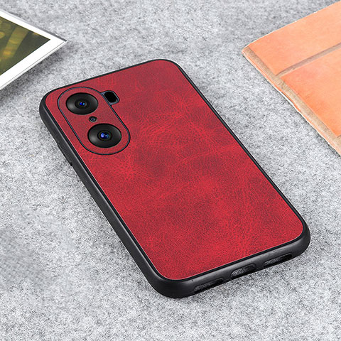 Funda Lujo Cuero Carcasa B08H para Huawei Honor 60 5G Rojo