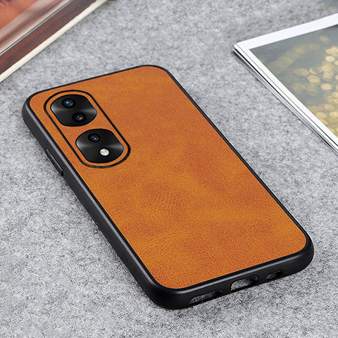 Funda Lujo Cuero Carcasa B08H para Huawei Honor 70 Pro+ Plus 5G Marron