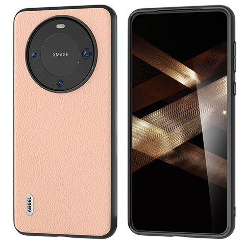 Funda Lujo Cuero Carcasa B08H para Huawei Mate 60 Pro Caqui