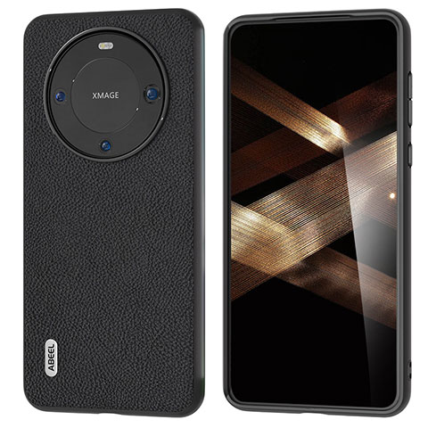 Funda Lujo Cuero Carcasa B08H para Huawei Mate 60 Pro+ Plus Negro