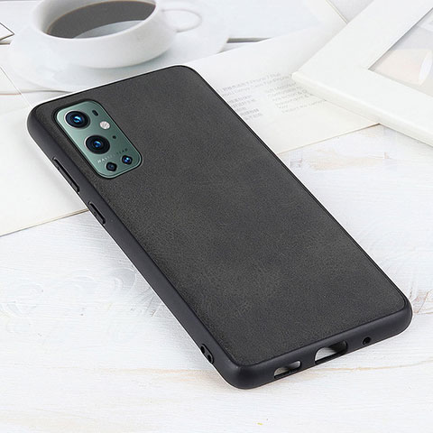 Funda Lujo Cuero Carcasa B08H para OnePlus 9 Pro 5G Negro