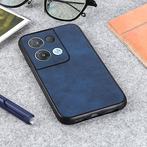 Funda Lujo Cuero Carcasa B08H para Oppo Reno8 Pro+ Plus 5G Azul