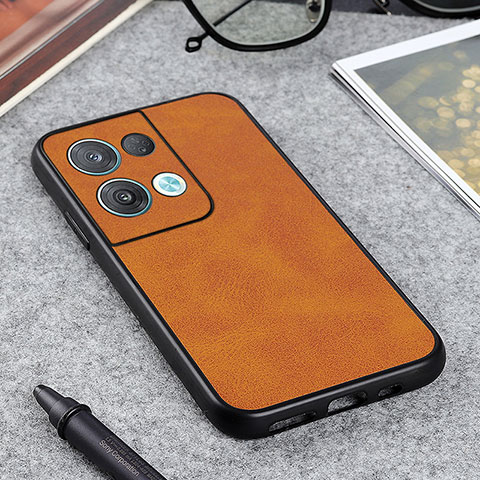 Funda Lujo Cuero Carcasa B08H para Oppo Reno9 Pro 5G Marron