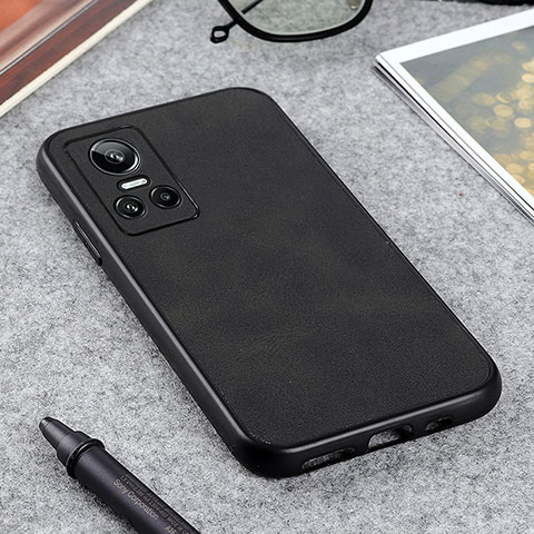 Funda Lujo Cuero Carcasa B08H para Realme GT Neo3 5G Negro