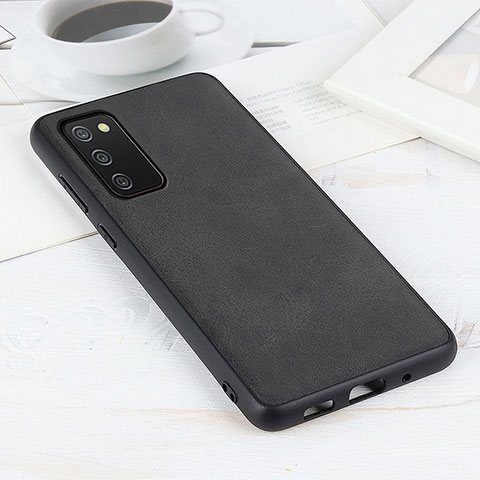 Funda Lujo Cuero Carcasa B08H para Samsung Galaxy A03s Negro