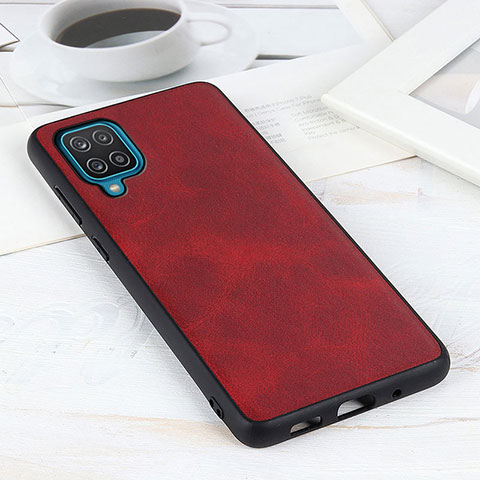 Funda Lujo Cuero Carcasa B08H para Samsung Galaxy A12 Nacho Rojo